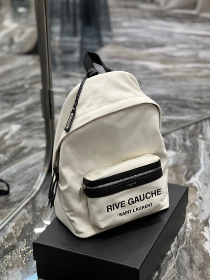 YSSL City Backpack In Canvas Unisex For Women 13.8in/35cm White YSL