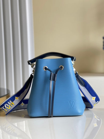 LV NeoNoe BB Bucket Bag Bleuet Blue For Women,  Shoulder And Crossbody Bags 7.9in/20cm LV M57691