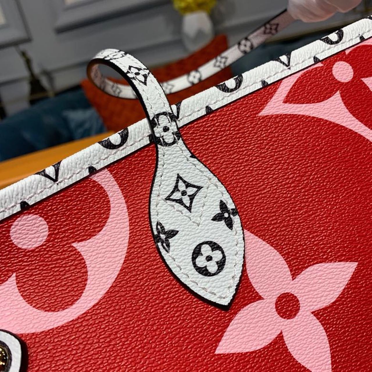 LV Neverfull MM Tote Bag Monogram Canvas Red For Women, Women’s Handbags 12.6in/32cm LV M44567