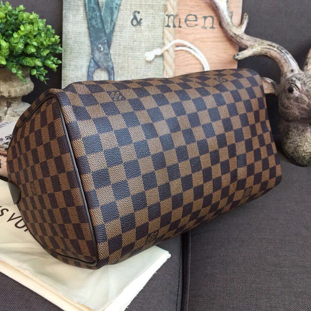 LV Speedy 30 Bag Damier Ebene Canvas For Women 11.8in/30cm Brown LV N41364