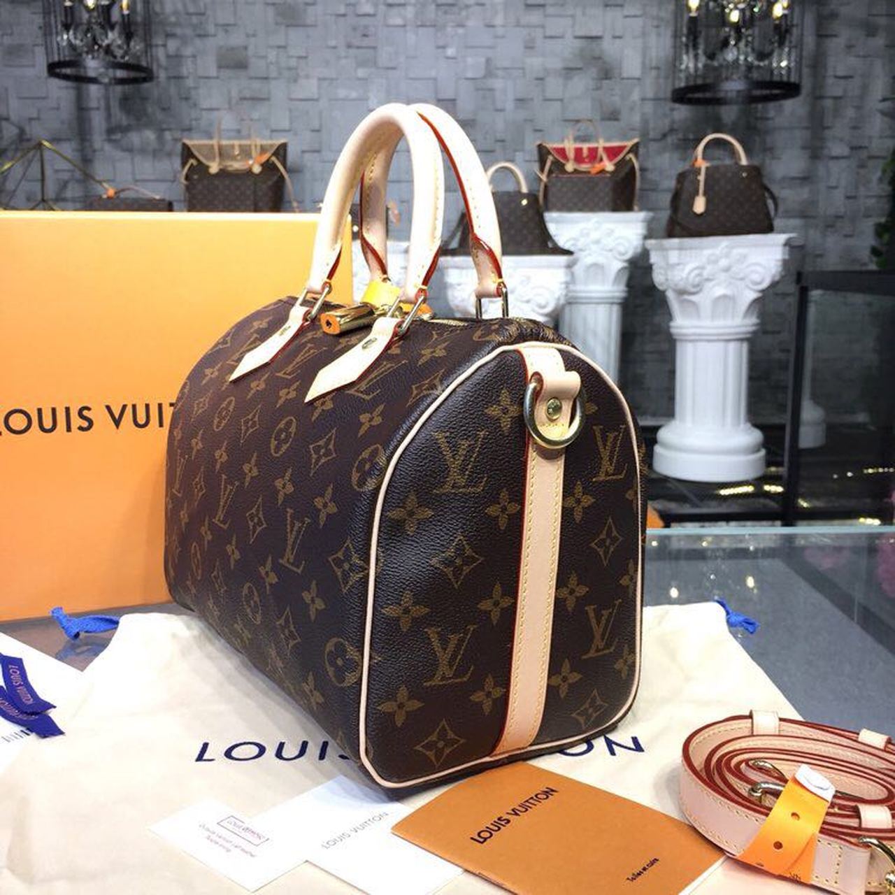 LV Speedy 25 Monogram Canvas For Women, Women’s Handbags 9.8in/25cm LV M41109