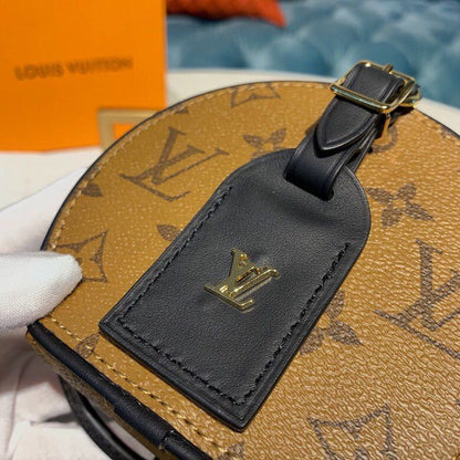 LV Mini Boite Chapeau Monogram Reverse Canvas For Women, Women’s Chain And Strap Wallet, Shoulder And Crossbody Wallet 5.1in/13cm LV M68276