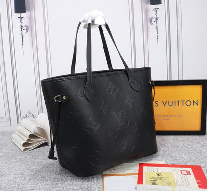 LV Neverfull MM Tote Bag Monogram Empreinte Black For Women,  Shoulder Bags 12.2in/31cm LV M45685