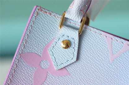 LV Petit Sac Plat Bag In Monogram Canvas For Women 17cm/6.7 Inches Sunrise Pastel LV M81341