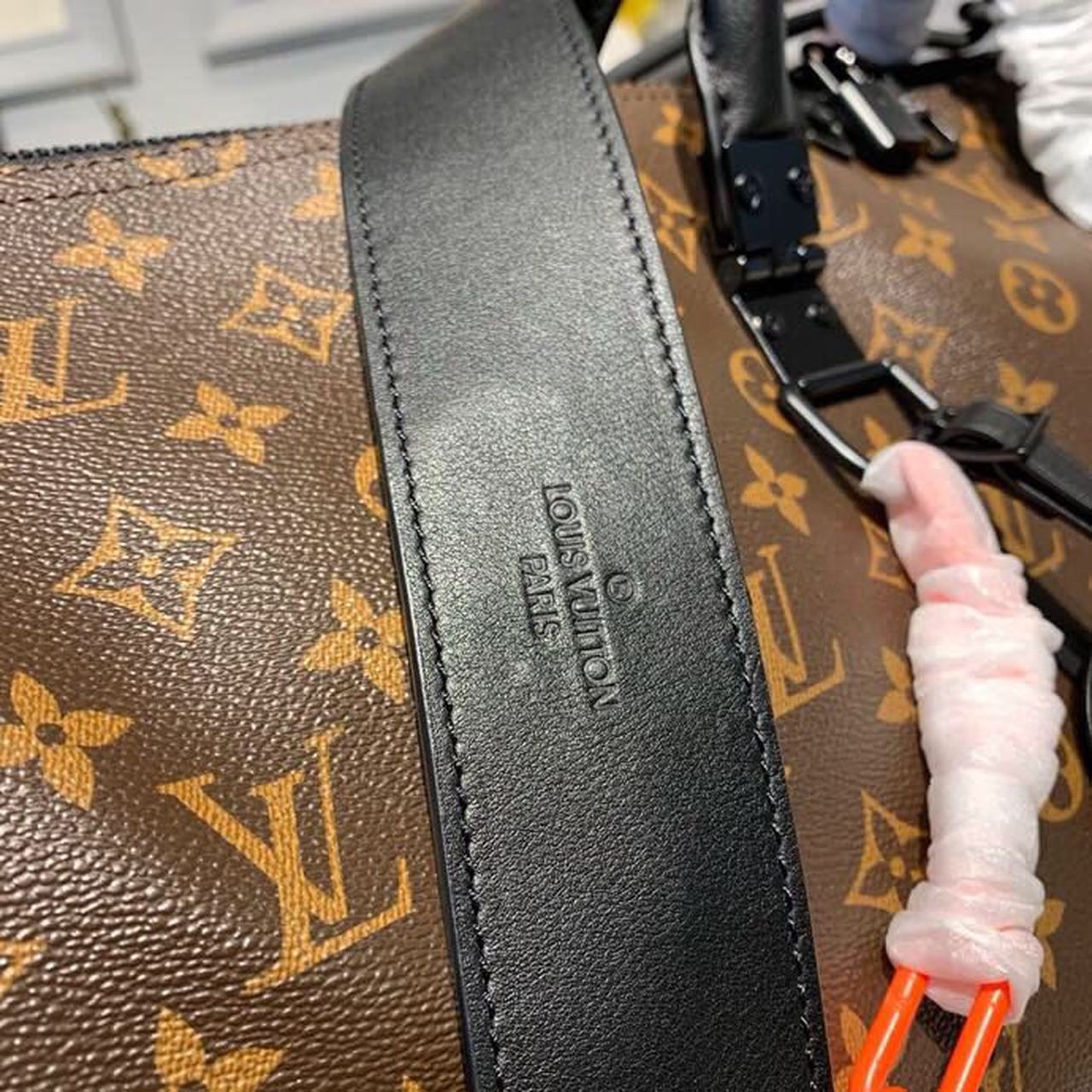 LV Keepall Bandouliere 50 Monogram Solar Ray Canvas Black/Orange By Virgil Abloh For Men, Bags, Travel Bags 19.7in/50cm LV M44471