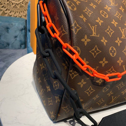 LV Keepall Bandouliere 50 Monogram Solar Ray Canvas Black/Orange By Virgil Abloh For Men, Bags, Travel Bags 19.7in/50cm LV M44471