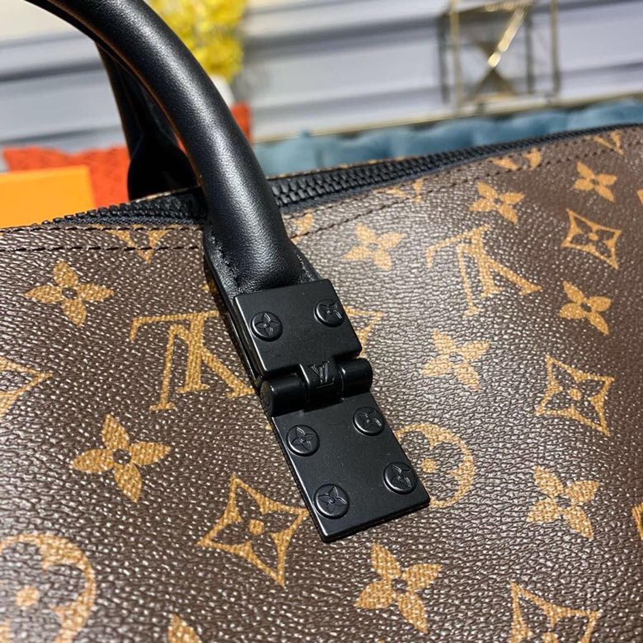 LV Keepall Bandouliere 50 Monogram Solar Ray Canvas Black/Orange By Virgil Abloh For Men, Bags, Travel Bags 19.7in/50cm LV M44471