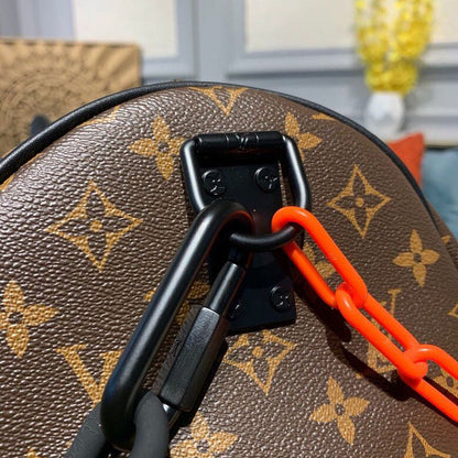 LV Keepall Bandouliere 50 Monogram Solar Ray Canvas Black/Orange By Virgil Abloh For Men, Bags, Travel Bags 19.7in/50cm LV M44471