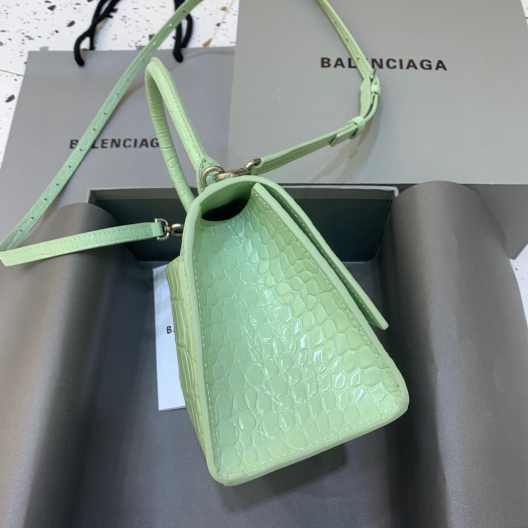 Balen Hourglass Small Handbag In Light Green, For Women,  Bags 9in/23cm