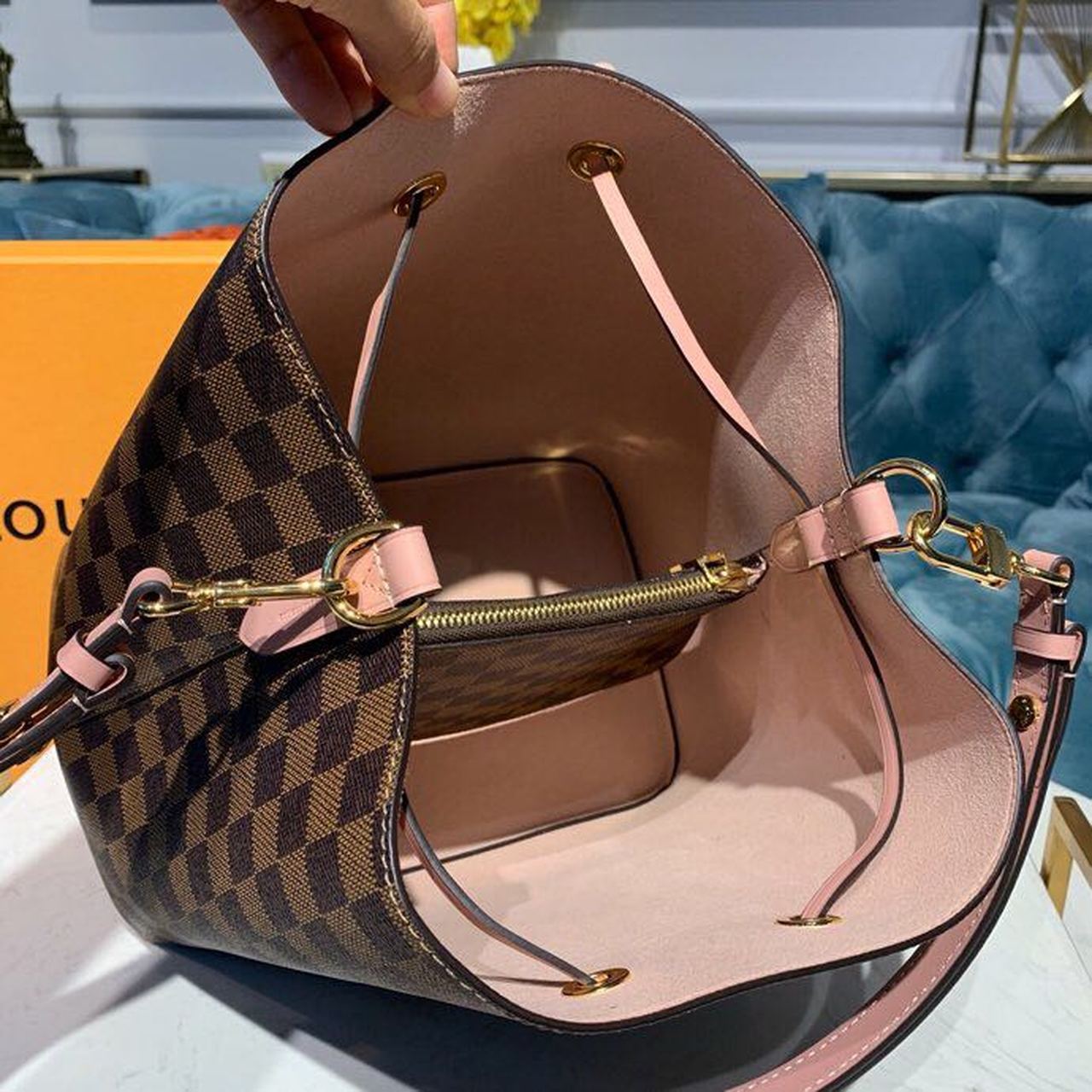 LV Neo Noe BB Bucket Bag 26cm Damier Ebene Canvas Spring/Summer Collection N40198, Venus