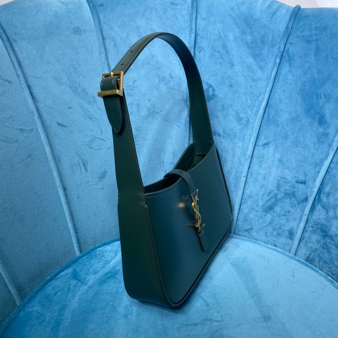 YSSL Le 5 À 7 Hobo Bag In Smooth Dark Green For Women 9in/23cm YSL 6572282R20W3045