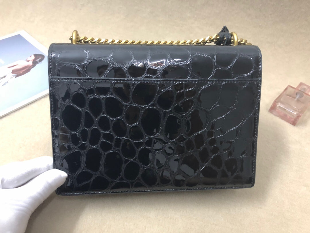 YSSL Sunset Chain Wallet Black For Women 8.2in/21cm YSL