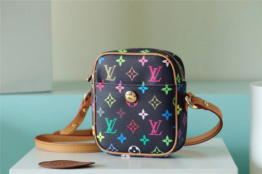 LV Rift Bag Monogram Multicolore Canvas Black For Women, Women’s Handbags, Shoulder And crossbody Bags 5.7in/13.5cm LV