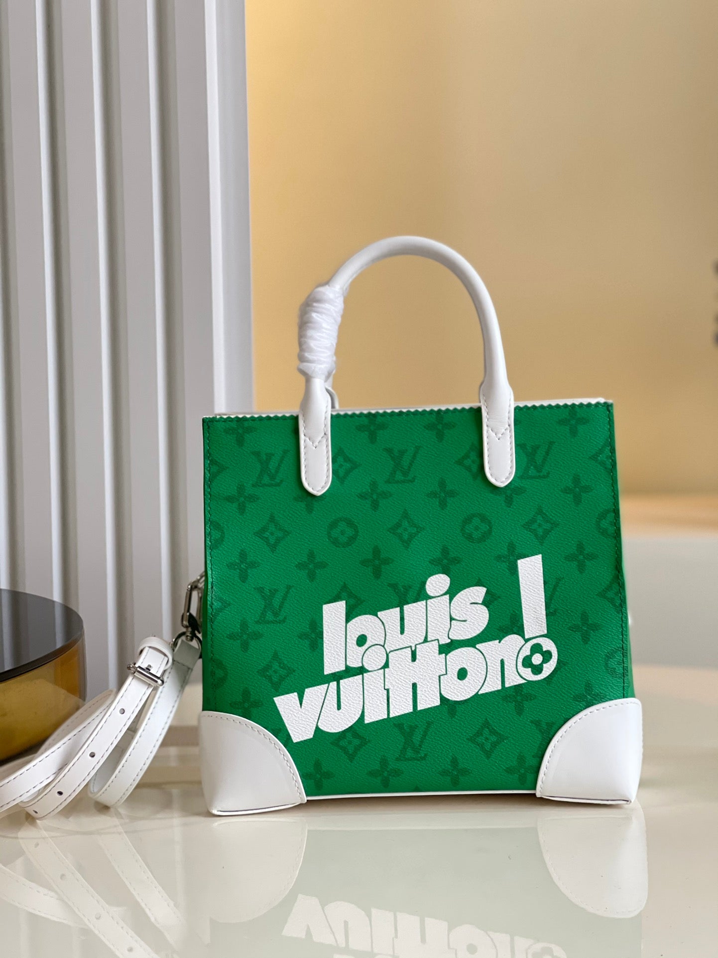 LV Litter Bag Vintage Monogram Canvas Green By Virgil Abloh For Men, Men’s Bags, Shoulder And Crossbody Bags 9.4in/24cm LV M80815