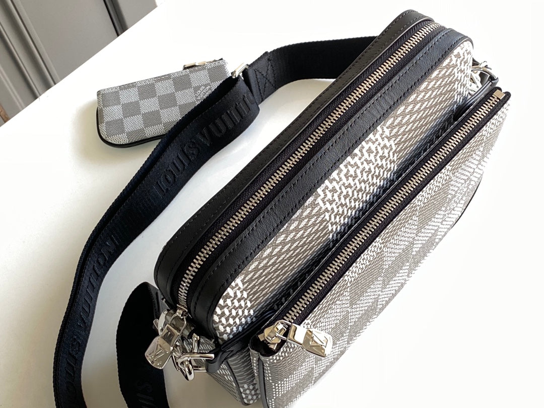 LV Trio Messenger Damier Graphite Plaster For Men, Bags, Shoulder And Crossbody Bags 9.8in/25cm LV