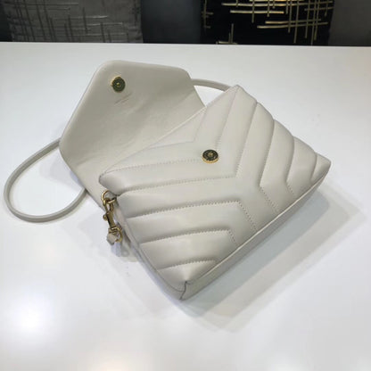 YSSL Loulou Mini Shoulder Bag White For Women 7in/18cm YSL