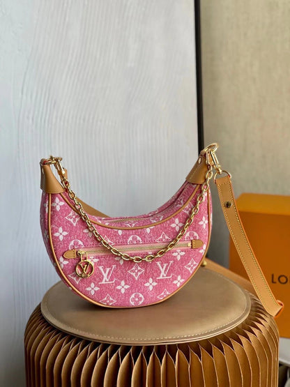 LV Loop Denim Pink For Women,  Shoulder Bags 9.1in/23cm LV