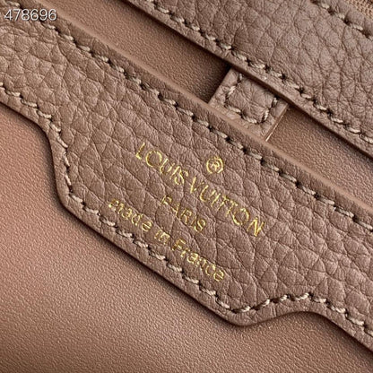 LV Capucines BB Taurillon And Python Taupe Brown/Eau De Rose Pink For Women,  Shoulder And Crossbody Bags 10.4in/27cm LV M57539