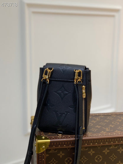 LV Tiny Backpack Monogram Empreinte Black For Women, WoBackpack 5.1in/13cm LV M80596