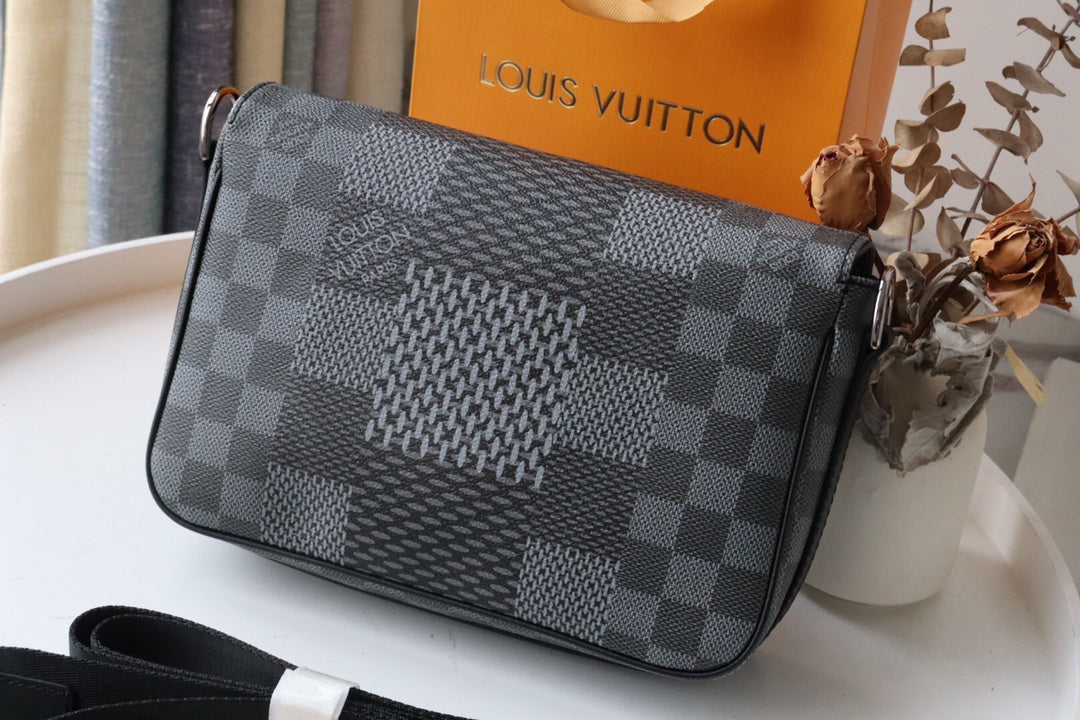 LV Studio Messenger Damier Graphite Gray For Men, Bags, Shoulder And Crossbody Bags 9.3in/25.3cm LV N50013