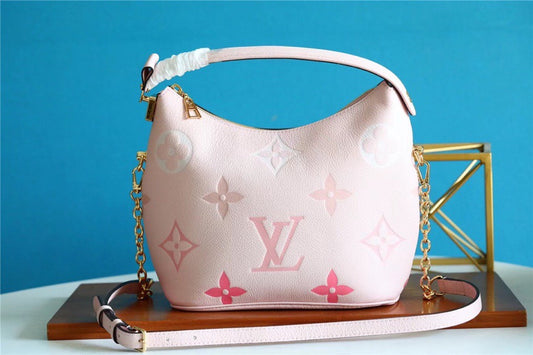 LV Neverfull MM Monogram Canvas Rose Pink For Women,  Shoulder and Crossbody Bags 9.4in/24cm LV