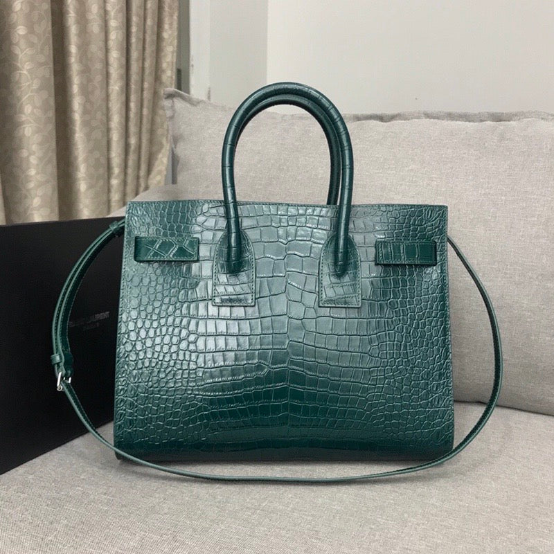 YSSL Sac De Jour Small In Embossed Crocodile Green For Women 12.5in/32cm YSL 