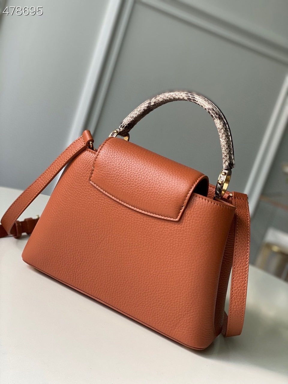 LV Capucines BB Taurillon And Python Brown For Women,  Shoulder And Crossbody Bags 10.4in/27cm LV N97980