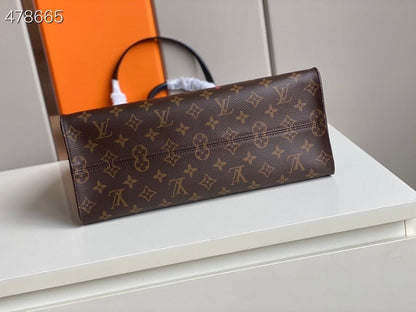 LV Onthego MM Fall In Love Monogram Heart Tote Bag Brown For Women 35cm LV