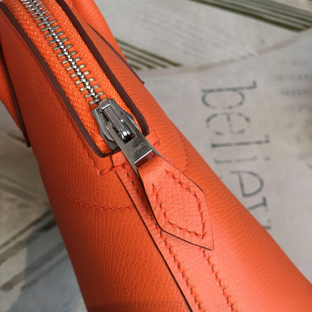 HM Bolide Bag Orange For Women Silver Toned Hardware 12.6in/32cm