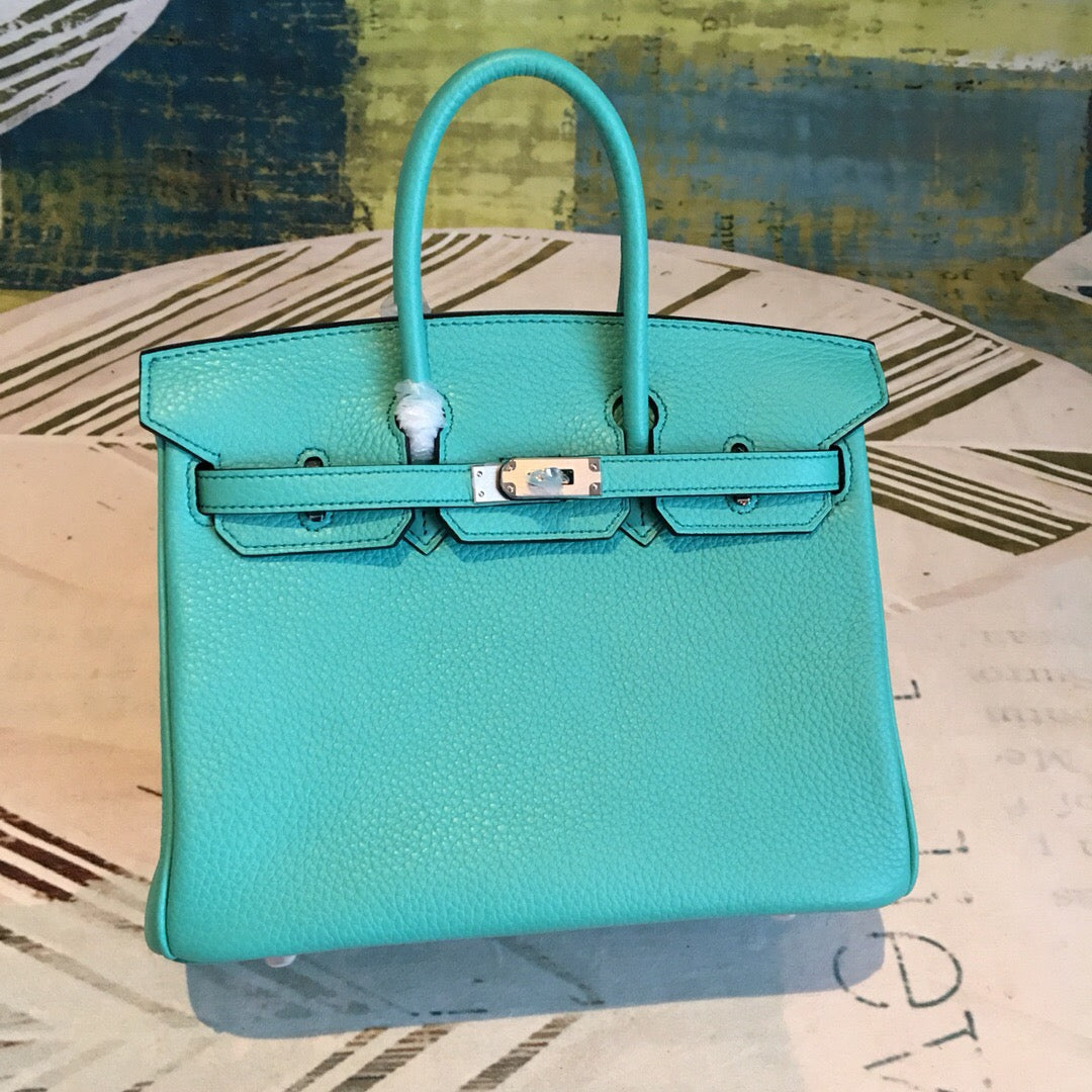 HM Birkin Light Blue For Women Silver Toned Hardware 9.8in/25cm