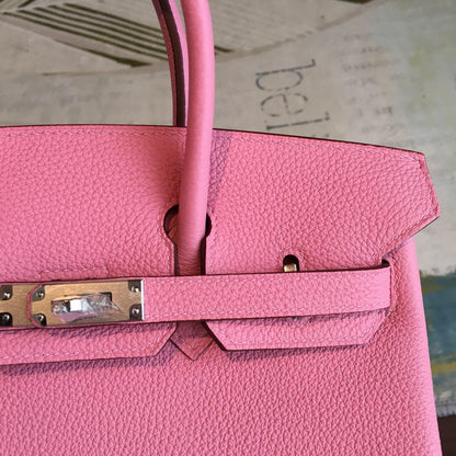 HM Birkin Pink For Women Silver-Toned Hardware 11in/30cm