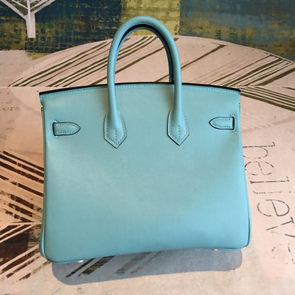 HM Birkin Light Blue For Women Gold Toned Hardware 9.8in/25cm