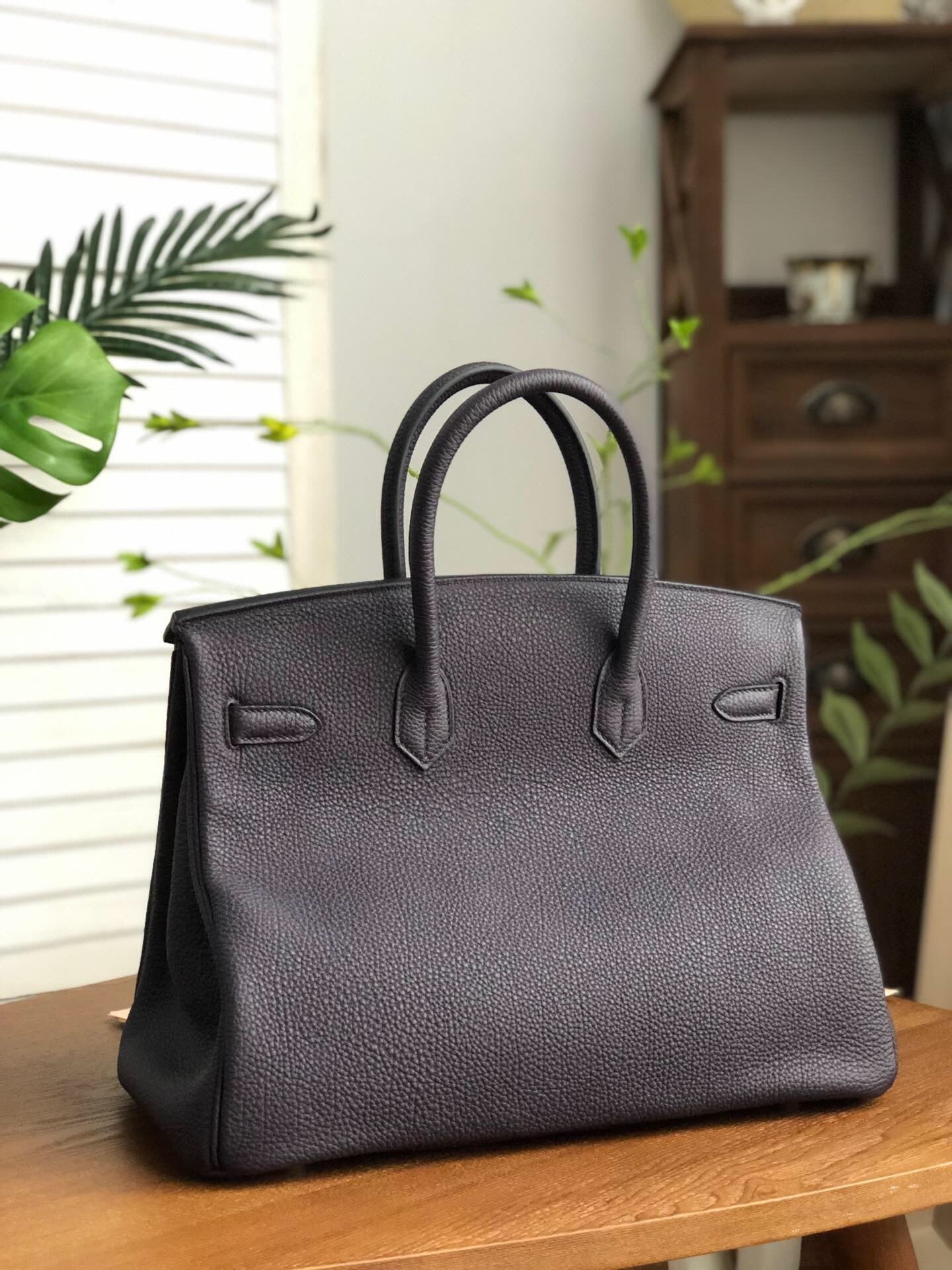 HM Birkin Black For Women Silver Toned Hardware 14in/35cm