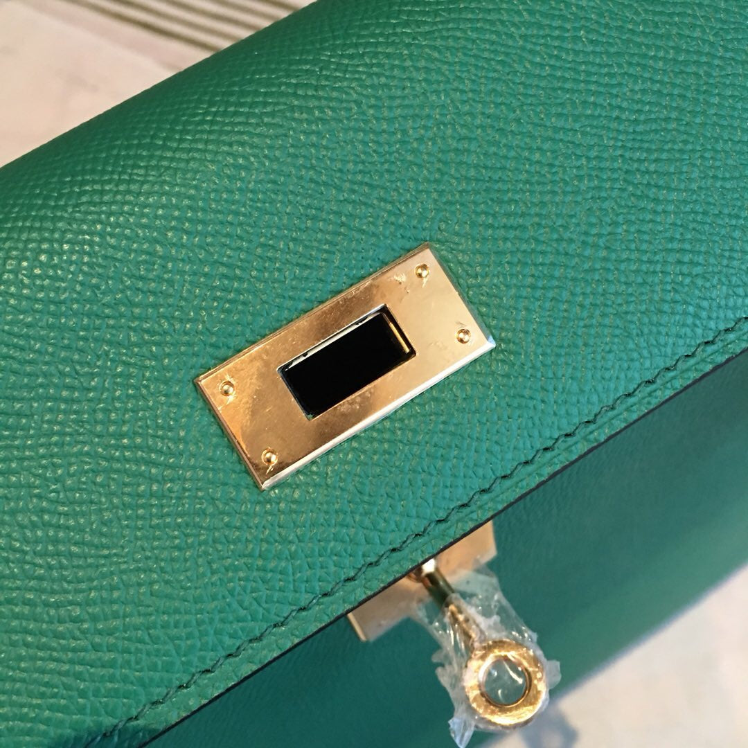 HM Kelly 28 Vert Jade Green Bag For Women, Handbags, Shoulder Bags 11in/28cm