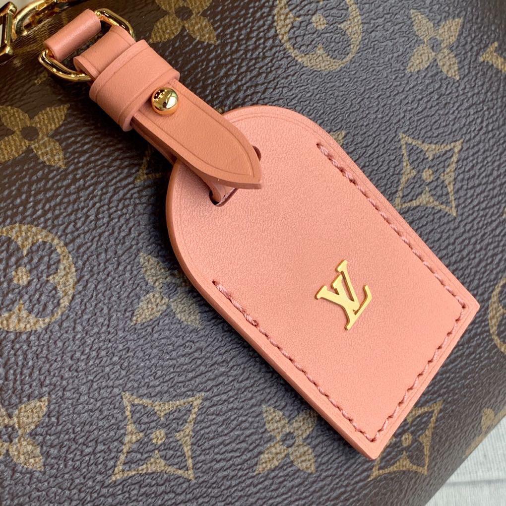 LV Petite Malle Souple Monogram Canvas Pink For Women, Women’s Handbags, Shoulder And Crossbody Bags 7.9in/20cm LV M45531