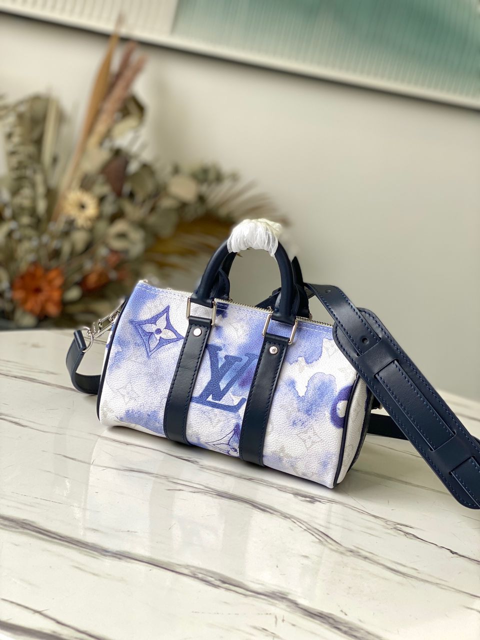 LV Keepall XS Monogram Watercolor Blue Canvas By Virgil Abloh For Men, Bags, Shoulder And Crossbody Bags 8.3in/21cm LV M45761