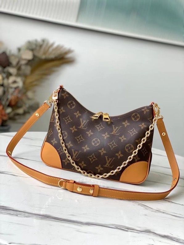 LV Boulogne Monogram Canvas Natural Beige For Women, Women’s Handbags, Shoulder And Crossbody Bags 11.4in/29cm LV M45832