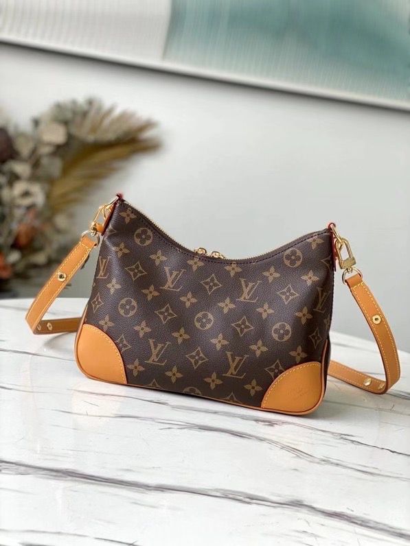 LV Boulogne Monogram Canvas Natural Beige For Women, Women’s Handbags, Shoulder And Crossbody Bags 11.4in/29cm LV M45832