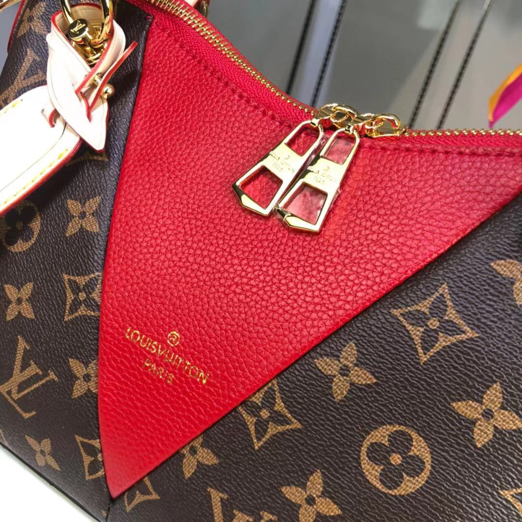 LV V Tote BB Monogram Canvas Cerise Red For Women, WoBags, Shoulder And Crossbody Bags 10.6in/27cm LV M43966