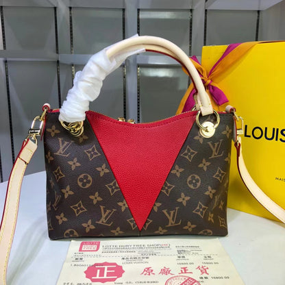 LV V Tote BB Monogram Canvas Cerise Red For Women, WoBags, Shoulder And Crossbody Bags 10.6in/27cm LV M43966