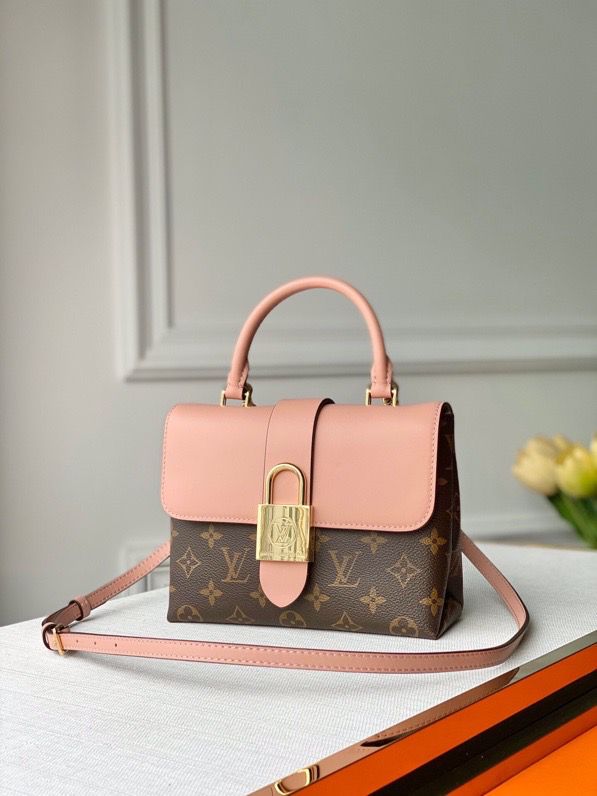 LV Locky BB Monogram Canvas Rose Poudre Pink For Women, Women’s Handbags, Shoulder And Crossbody Bags 7.9in/20cm LV M44080