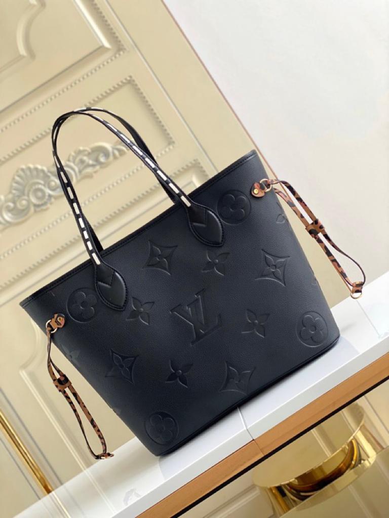 LV Neverfull MM Tote Bag Wild At Heart Monogram Empreinte Black For Women,  Shoulder Bags 12.2in/31cm LV M45856