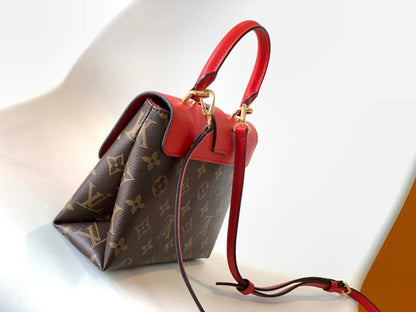 LV Locky BB Monogram Canvas Red For Women,  Shoulder And Crossbody Bags 7.9in/20cm LV M44322