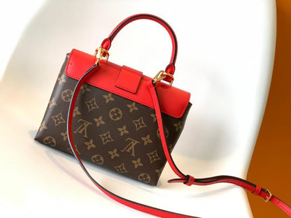 LV Locky BB Monogram Canvas Red For Women,  Shoulder And Crossbody Bags 7.9in/20cm LV M44322