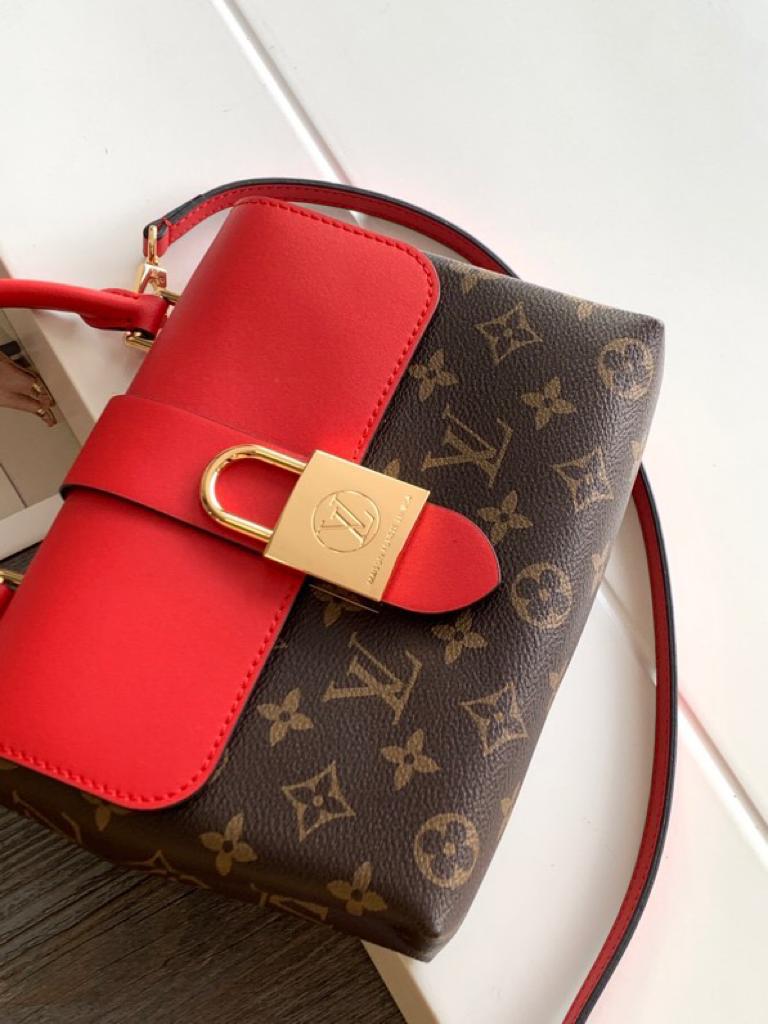 LV Locky BB Monogram Canvas Red For Women,  Shoulder And Crossbody Bags 7.9in/20cm LV M44322