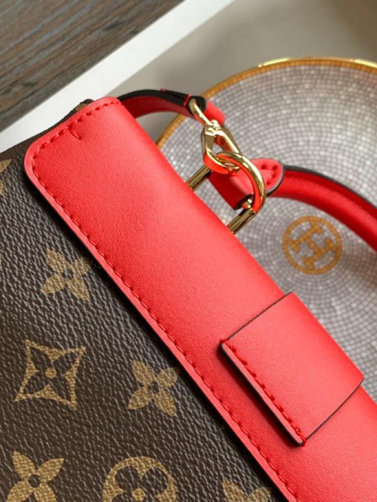 LV Locky BB Monogram Canvas Red For Women,  Shoulder And Crossbody Bags 7.9in/20cm LV M44322