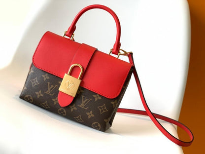 LV Locky BB Monogram Canvas Red For Women,  Shoulder And Crossbody Bags 7.9in/20cm LV M44322