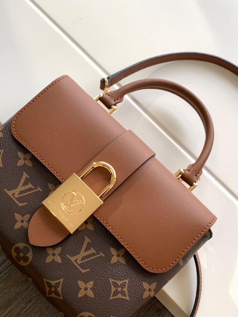 LV Locky BB Monogram Canvas Caramel Brown For Women, Women’s Handbags, Shoulder And Crossbody Bags 7.9in/20cm LV M44654