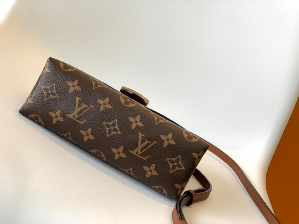 LV Locky BB Monogram Canvas Caramel Brown For Women, Women’s Handbags, Shoulder And Crossbody Bags 7.9in/20cm LV M44654