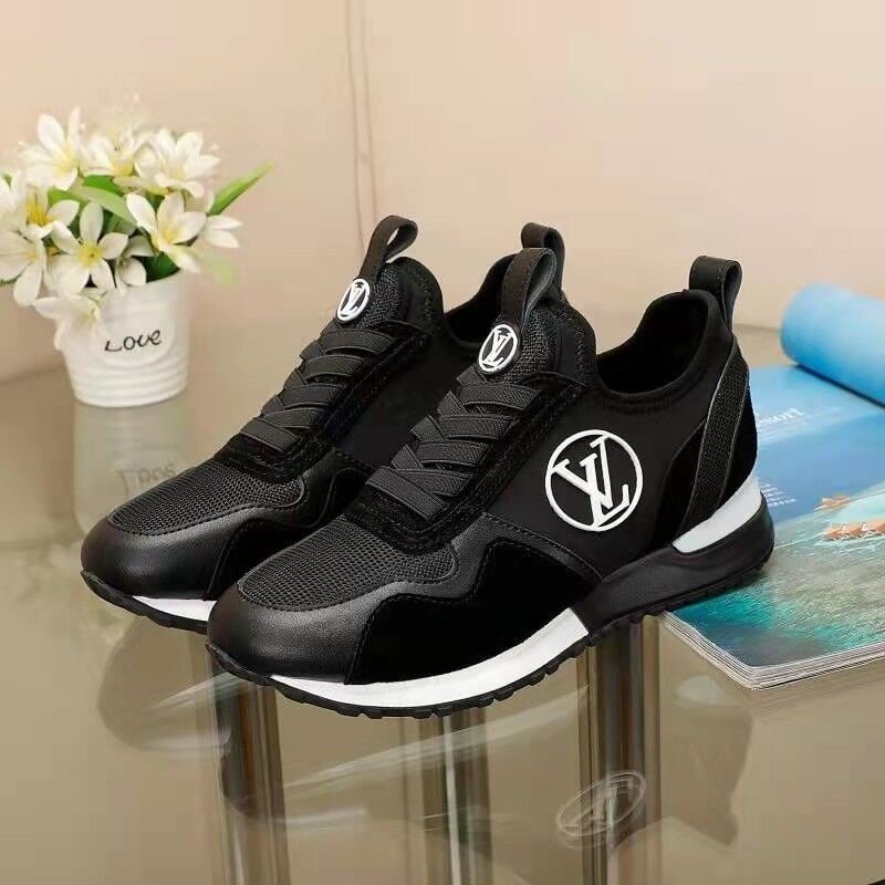 Louis Vuitton Run Away Sneaker Patent Black Canvas For Women LV